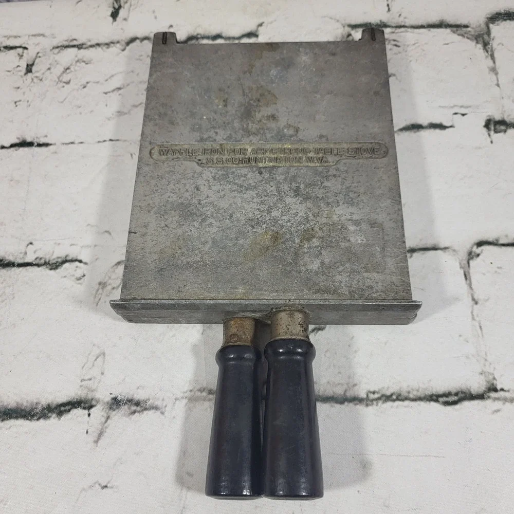 Antique Waffle Iron For Armstrong Table‎ Stove Cast Aluminum Made In USA